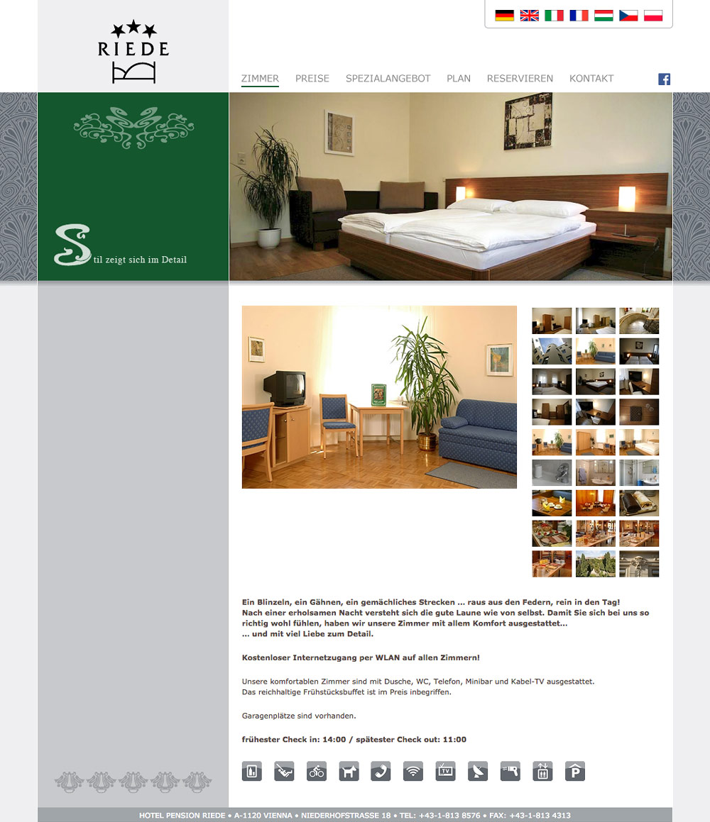 Website Hotel Pension Riede – Zimmer